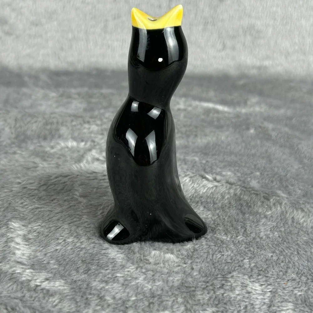 Vintage Style Black Ceramic Pie Bird Vent Crow Blackbird Baking Tool 3.75